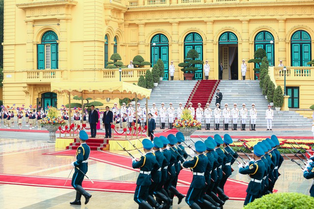 Cận cảnh Thủ tướng Phạm Minh Chính chủ trì lễ đón Thủ tướng Campuchia Hun Manet- Ảnh 15.