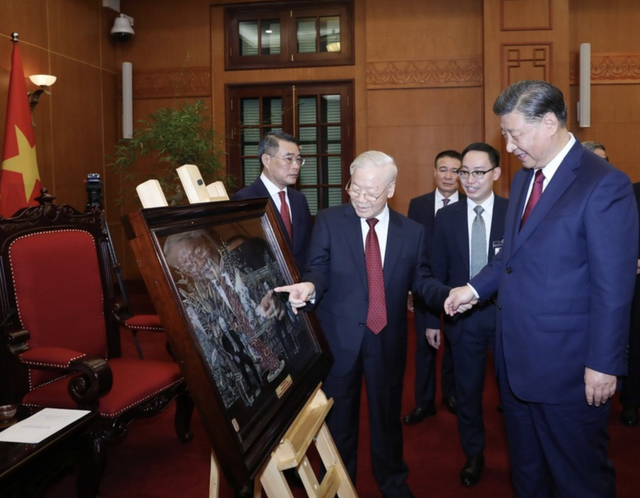 Tổng Bí thư Nguyễn Phú Trọng và Tổng Bí thư, Chủ tịch nước Tập Cận Bình dự tiệc trà- Ảnh 6.