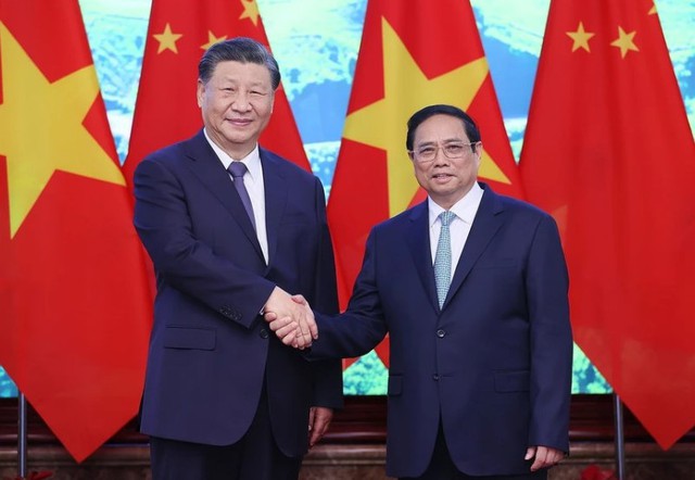 Thủ tướng Phạm Minh Chính hội kiến Tổng Bí thư, Chủ tịch Tập Cận Bình- Ảnh 1.