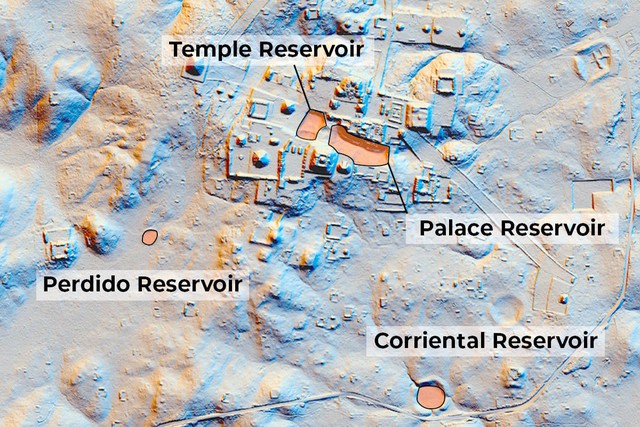 Bản đồ LiDAR thành cổ Tikal của người Maya, với các công trình hạ tần đáng kinh ngạc bao gồm hệ thống hồ chứa nước