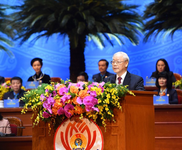 Tổng Bí thư Nguyễn Phú Trọng phát biểu chỉ đạo tại đại hội Ảnh: HỮU HƯNG