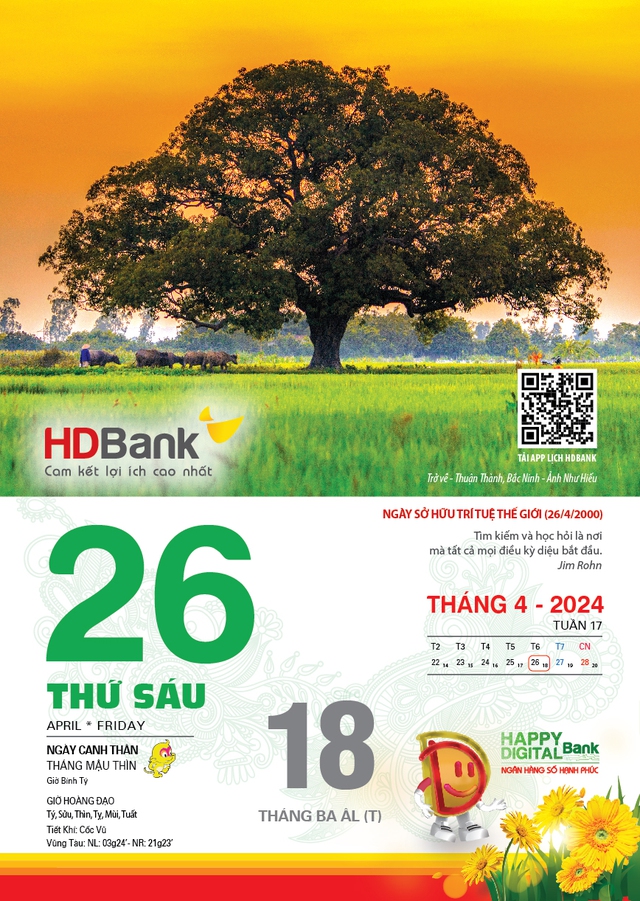 Mong ước tương lai tốt đẹp, vững bền qua bộ lịch HDBank 2024- Ảnh 3.