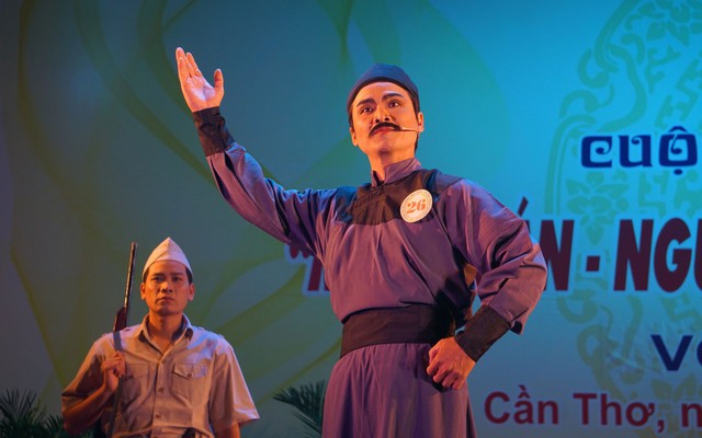 Nghệ sĩ Phương Anh (Nhà hát Tây Đô) với vai diễn Nguyễn Trung Trực tại Cuộc thi “Mộc Quán - Nguyễn Trọng Quyền”  năm 2023