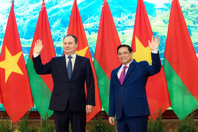 Cận cảnh Thủ tướng Phạm Minh Chính chủ trì lễ đón Thủ tướng Belarus- Ảnh 11.