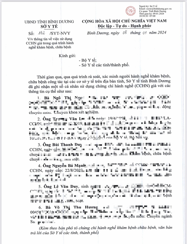 Chuyển công an xử lý 6 cá nhân sử dụng chứng chỉ hành nghề giả trong khám chữa bệnh- Ảnh 1.