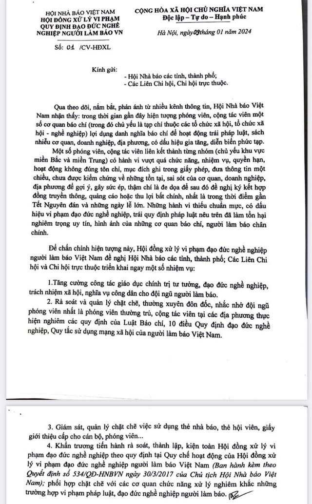Hội Nhà báo Việt Nam cảnh báo tình trạng phóng viên cấu kết nhau sách nhiễu doanh nghiệp- Ảnh 1.