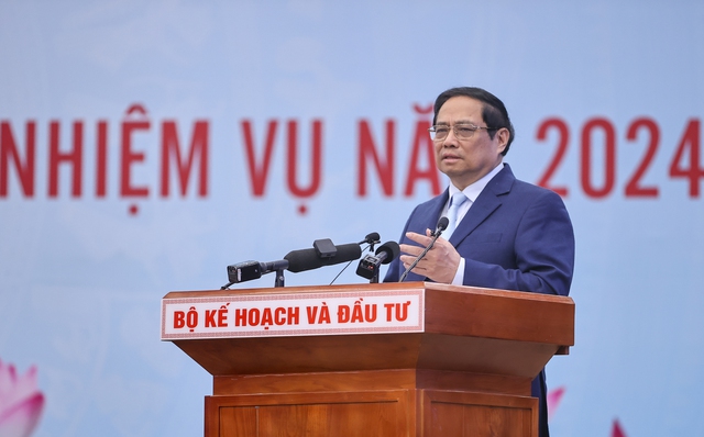 Thủ tướng Phạm Minh Chính phát biểu chỉ đạo tại hội nghị vào ngày 11-1Ảnh: Nhật Bắc