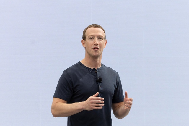 Ông Mark Zuckerberg phát biểu tại một sự kiện ở trụ sở Tập đoàn Meta ở bang California - Mỹ hồi tháng 9-2023Ảnh: Reuters