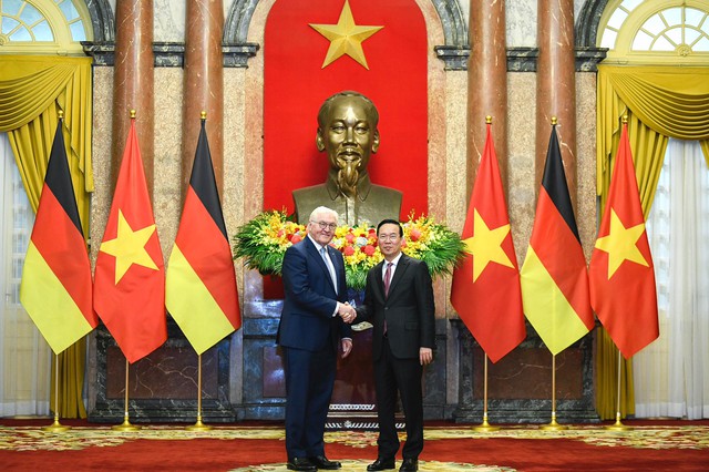 Chủ tịch nước Võ Văn Thưởng và Phu nhân đón Tổng thống Đức và Phu nhân- Ảnh 12.