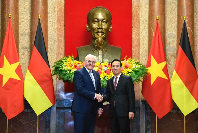 Chủ tịch nước Võ Văn Thưởng và Phu nhân đón Tổng thống Đức và Phu nhân- Ảnh 13.