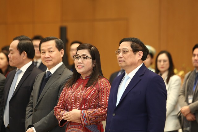 Thủ tướng Phạm Minh Chính và Phu nhân gặp mặt Đoàn Ngoại giao nhân Tết cổ truyền- Ảnh 1.