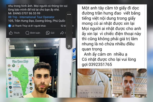 Cộng đồng Phú Quốc giúp du khách ngoại quốc tìm điện thoại bị mất- Ảnh 2.