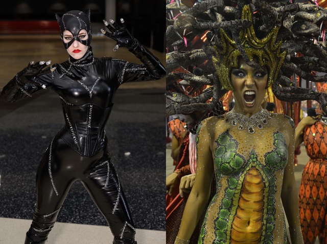 Trái: Cat Woman; ảnh: @Daniel Boczarski. Phải: Medusa; ảnh: @Grosby Group