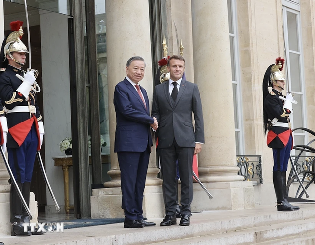 Tổng Bí thư, Chủ tịch nước Tô Lâm hội đàm với Tổng thống Pháp Emmanuel Macron- Ảnh 1.