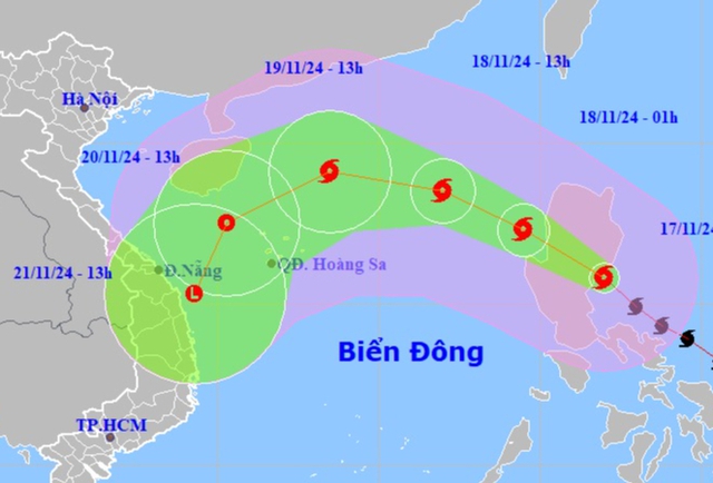 Siêu bão Man-yi giật trên cấp 17, di chuyển nhanh hướng vào miền Trung- Ảnh 1.