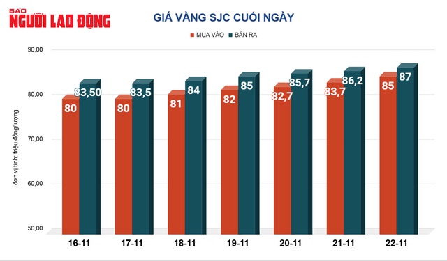 Giá vàng hôm nay, 23-11: Tăng mạnh- Ảnh 2.