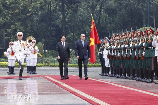 Chủ tịch nước Lương Cường chủ trì lễ đón Tổng thống Bulgaria- Ảnh 4.