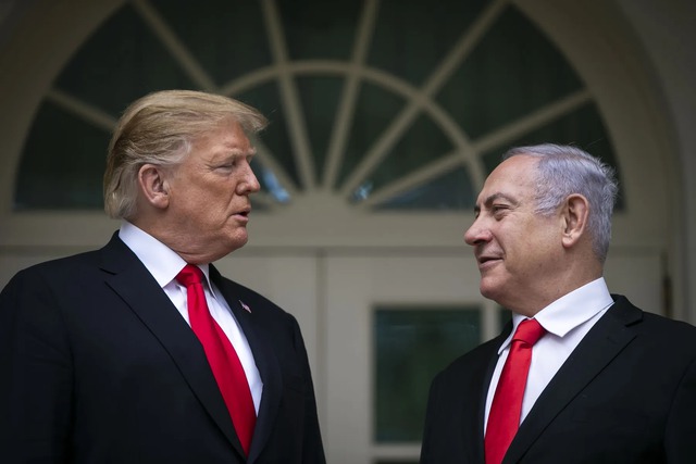 Donald Trump and Benjamin Netanyahu at the White House in 2019.Photographer: Al Drago/Bloomberg