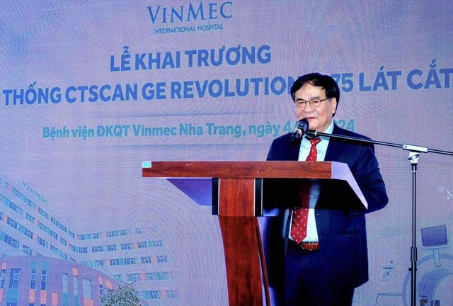 GS.TS.BS. Bùi Đức Phú, Chủ tịch Hội đồng Tim mạch - Hệ thống Y tế Vinmec phát biểu tại sự kiện