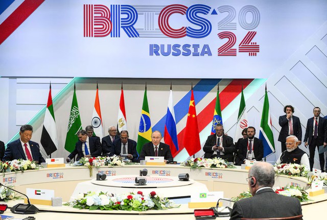 Khung cảnh Hội nghị Thượng đỉnh BRICS tại TP Kazan - Nga hôm 23-10. Ảnh: REUTERS