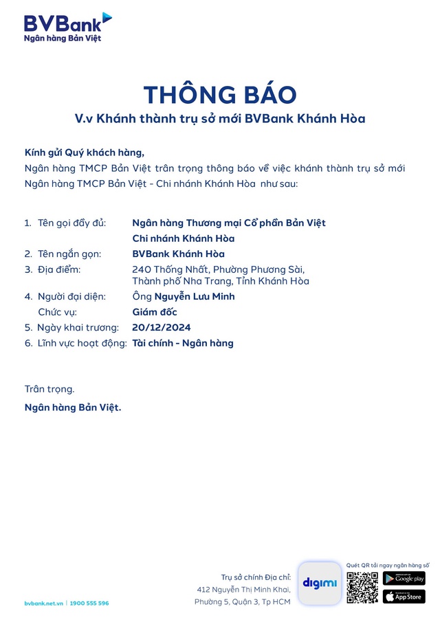 Khánh thành trụ sở mới BVBank Khánh Hòa- Ảnh 1.