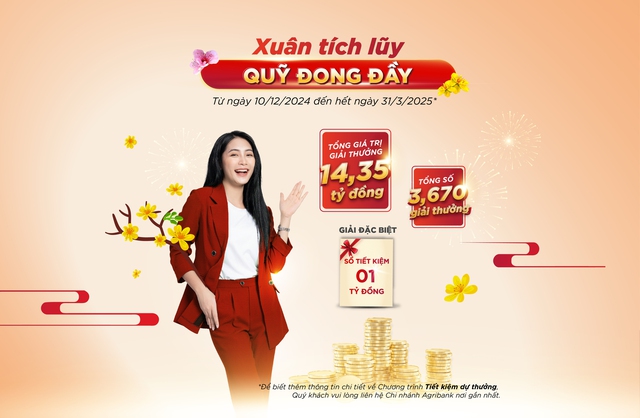 Cơ hội trúng 1 tỉ đồng khi tham gia “Xuân tích lũy - Quỹ đong đầy” của Agribank- Ảnh 1.