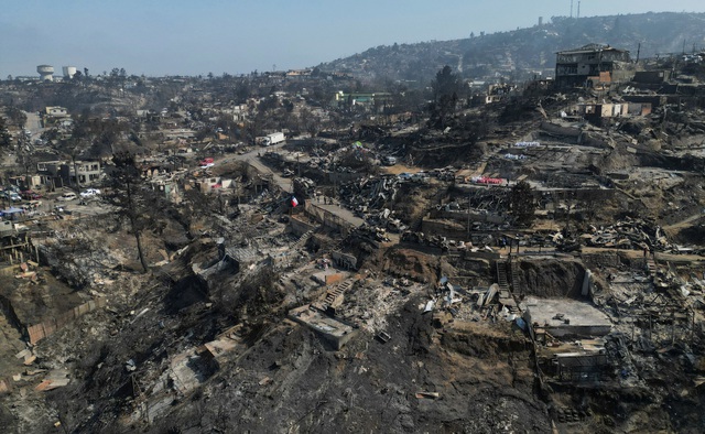 TP Vina del Mar của Chile bị tàn phá do cháy rừng Ảnh: REUTERS
