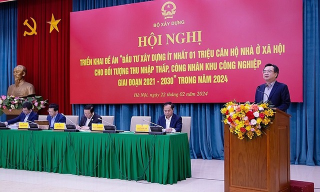 Bộ trưởng Xây dựng Nguyễn Thanh Nghị phát biểu khai mạc hội nghị về nhà ở xã hội
