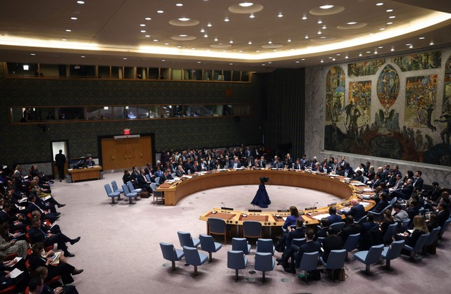 Toàn cảnh cuộc họp của Hội đồng Bảo an Liên Hiệp Quốc ở New York - Mỹ hôm 23-2 Ảnh: REUTERS