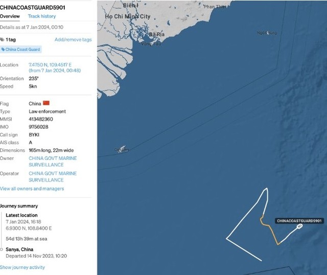 Việt Nam lên tiếng việc tàu hải cảnh Trung Quốc hoạt động ở khu vực bãi Tư Chính- Ảnh 1.