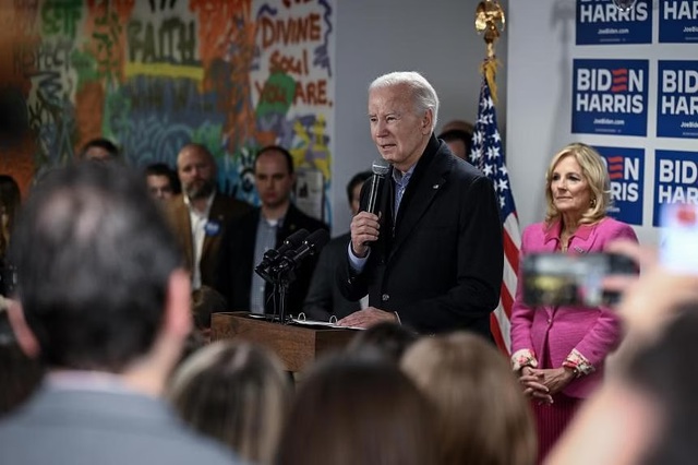Tổng thống Mỹ Joe Biden phát biểu tại trụ sở chiến dịch tranh cử của ông ở Wilmington, Delaware, ngày 3-2. Ảnh: New York Times