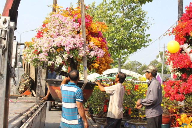 Một năm khó khăn, thương lái ở Bình Dương lo hoa ế đến đêm 30 Tết- Ảnh 1.