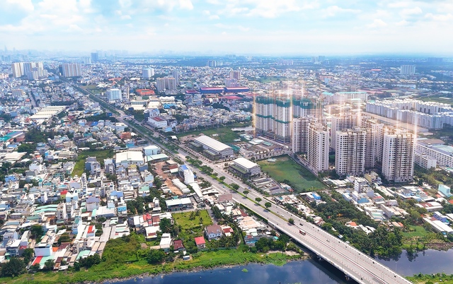 Akari City tọa lạc trên mặt tiền đại lộ Võ Văn Kiệt