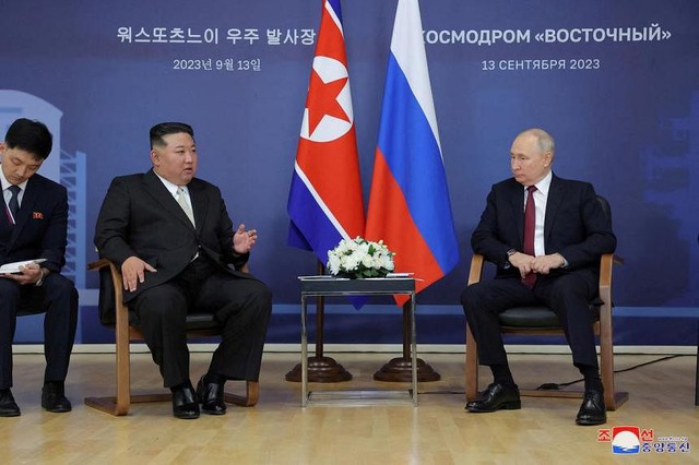Lãnh đạo Triều Tiên Kim Jong-un và Tổng thống Nga Vladimir Putin. Ảnh: Reuters