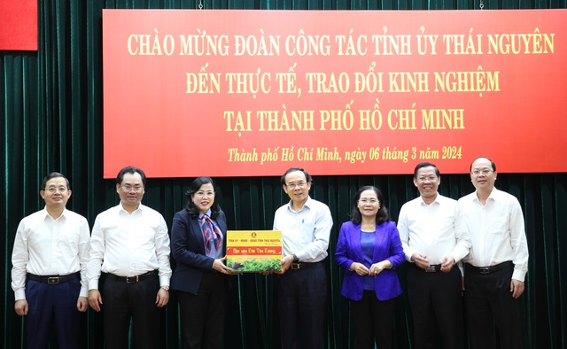 Thành ủy TP HCM tiếp đoàn Tỉnh ủy Thái Nguyên đến trao đổi kinh nghiệm- Ảnh 2.