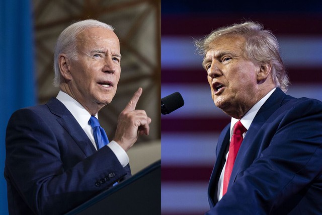 Tổng thống Biden và ông Trump chạm trán tại 