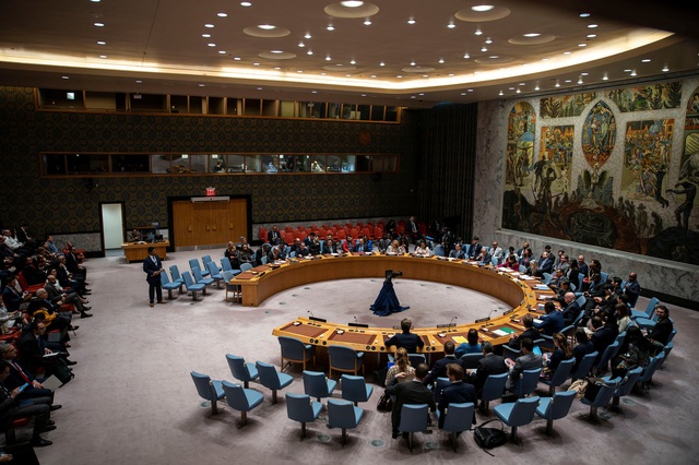 Cuộc họp của Hội đồng Bảo an Liên Hiệp Quốc về tình hình Trung Đông tại TP New York - Mỹ hôm 14-4Ảnh: Reuters
