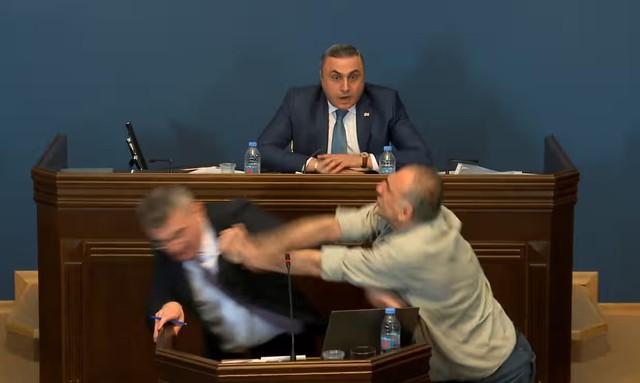 CLIP: Đang họp quốc hội, nghị sĩ Georgia đánh đấm thẳng tay- Ảnh 1.