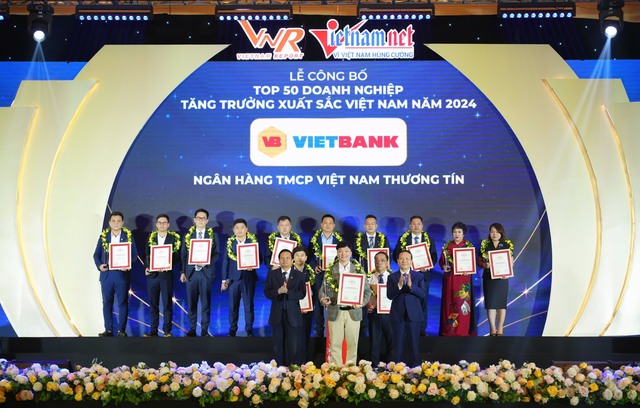 VIETBANK được vinh danh top 50 doanh nghiệp tăng trưởng xuất sắc Việt Nam năm 2024- Ảnh 1.