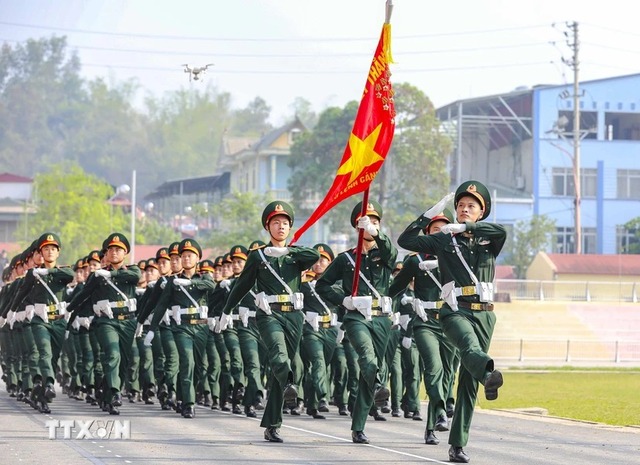 Bộ Quốc phòng hợp luyện lực lượng diễu binh, diễu hành tại Điện Biên Phủ- Ảnh 4.