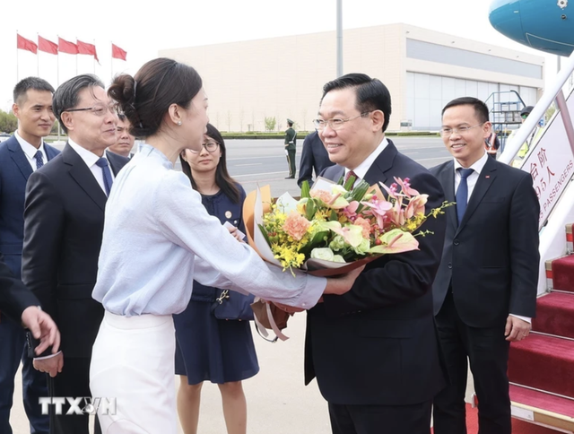 Chủ tịch Quốc hội Vương Đình Huệ đến Bắc Kinh, bắt đầu thăm chính thức Trung Quốc- Ảnh 4.