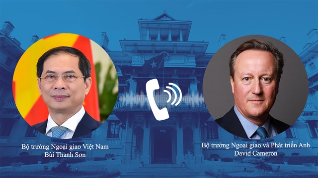 Bộ trưởng Bùi Thanh Sơn điện đàm với Ngoại trưởng Anh David Cameron- Ảnh 1.