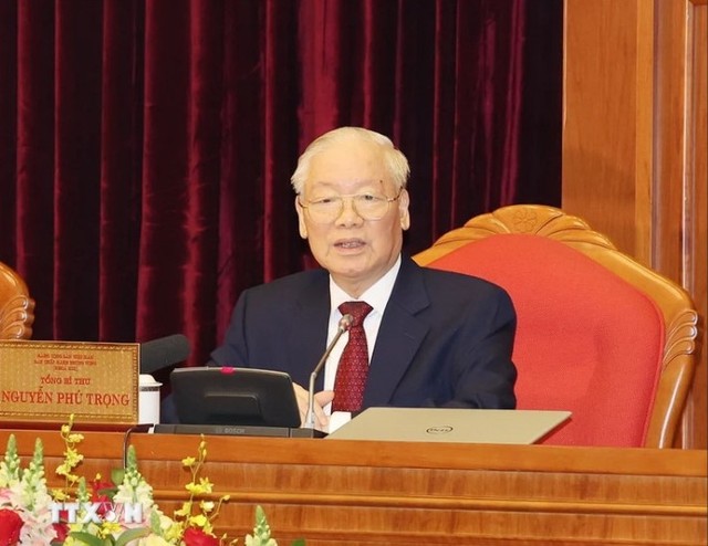 Những hình ảnh Tổng Bí thư Nguyễn Phú Trọng tại phiên khai mạc Hội nghị Trung ương 9- Ảnh 6.