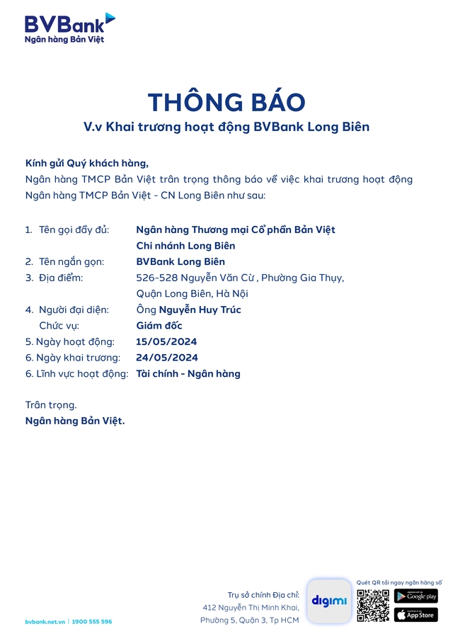 Khai trương hoạt động BVBank Long Biên- Ảnh 1.