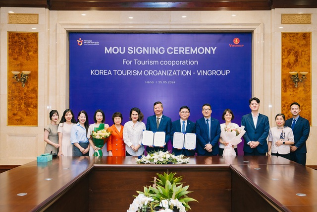Lễ ký kết biên bản ghi nhớ hợp tác giữa Tập đoàn Vingroup và Tổng cục Du lịch Hàn Quốc nhằm góp phần thúc đẩy giao lưu văn hóa - du lịch Việt Nam - Hàn Quốc