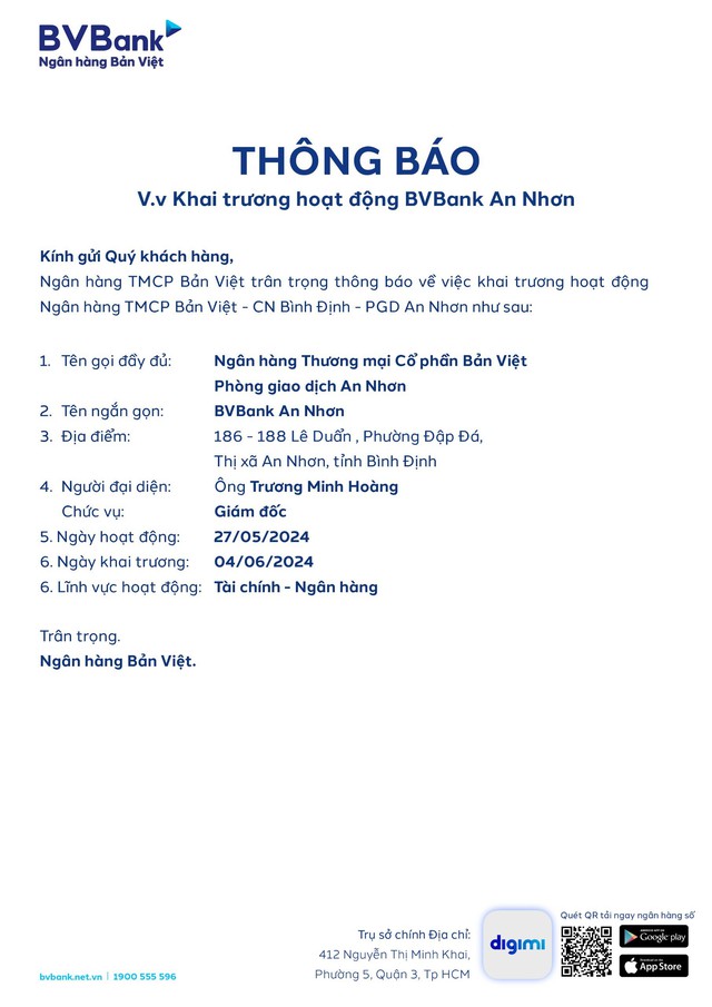 Khai trương hoạt động BVBank An Nhơn- Ảnh 1.