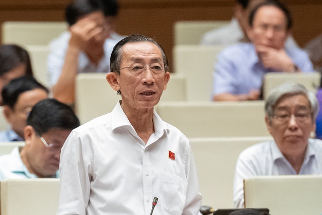 Đại biểu Trần Hoàng Ngân phát biểu tại cuộc họp Quốc hội vào ngày 29-5Ảnh: LÂM HIỂN