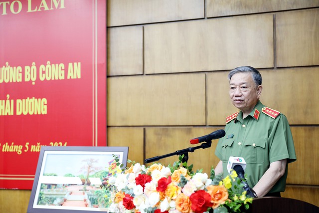 Bộ trưởng Bộ Công an Tô Lâm làm việc với Ban Thường vụ Tỉnh ủy Hải Dương- Ảnh 1.
