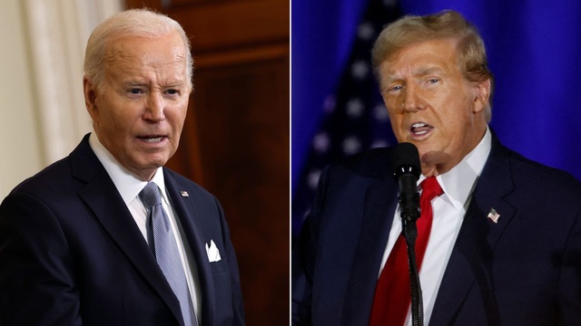 Tổng thống Joe Biden và cựu Tổng thống Donald Trump. Ảnh: CNN