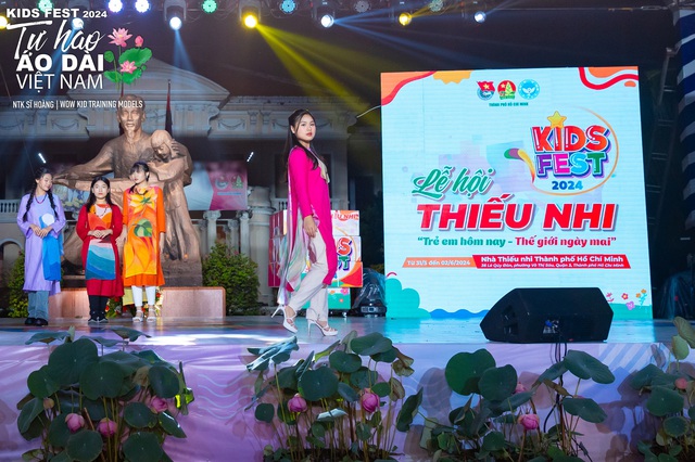 Mẫu nhí Bảo Phương mở màn show kids Tự hào áo dài Việt Nam Lễ hội trẻ em – Kids Fest 2024- Ảnh 4.